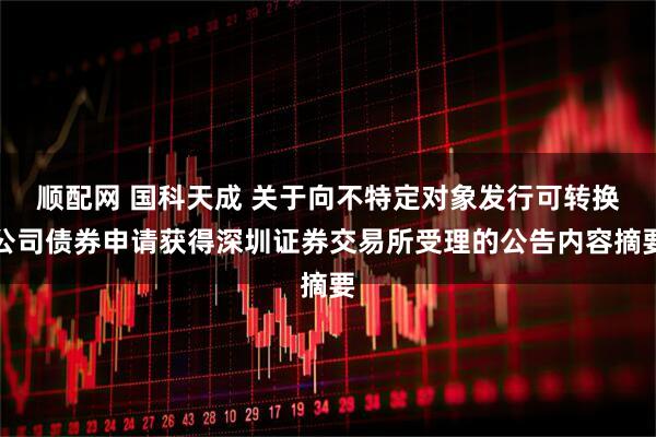 顺配网 国科天成 关于向不特定对象发行可转换公司债券申请获得深圳证券交易所受理的公告内容摘要
