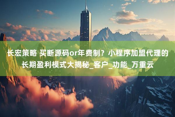 长宏策略 买断源码or年费制?小程序加盟代理的长期盈利模式大揭秘_客户_功能_万重云